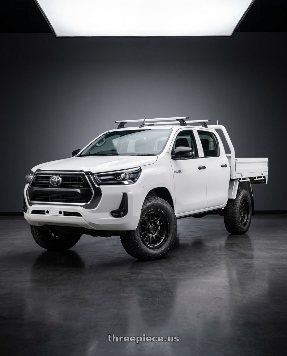 2025 Toyota hilux with Gear Off Road 758SB 5X110/5x127 17x8 +35 Satin Black wheels