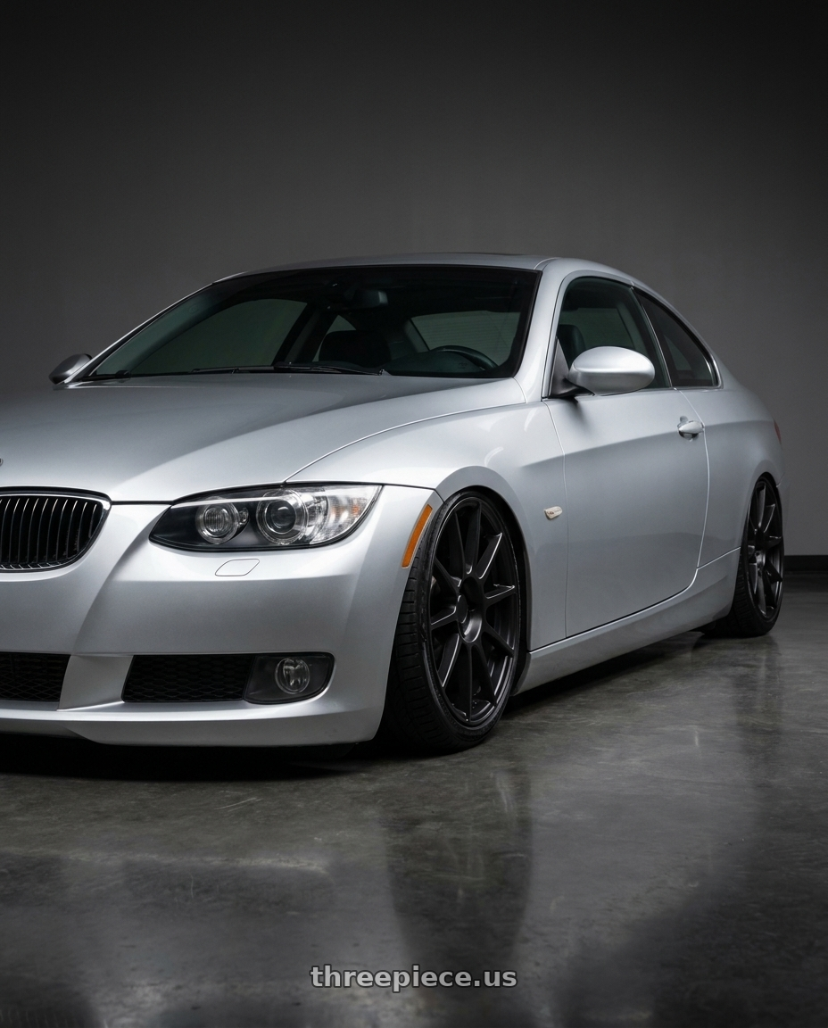 2007 Bmw e92 335i with REPLICA WHEELS R555 4x98 17x7+35 BLACK - SATIN BLACK wheels