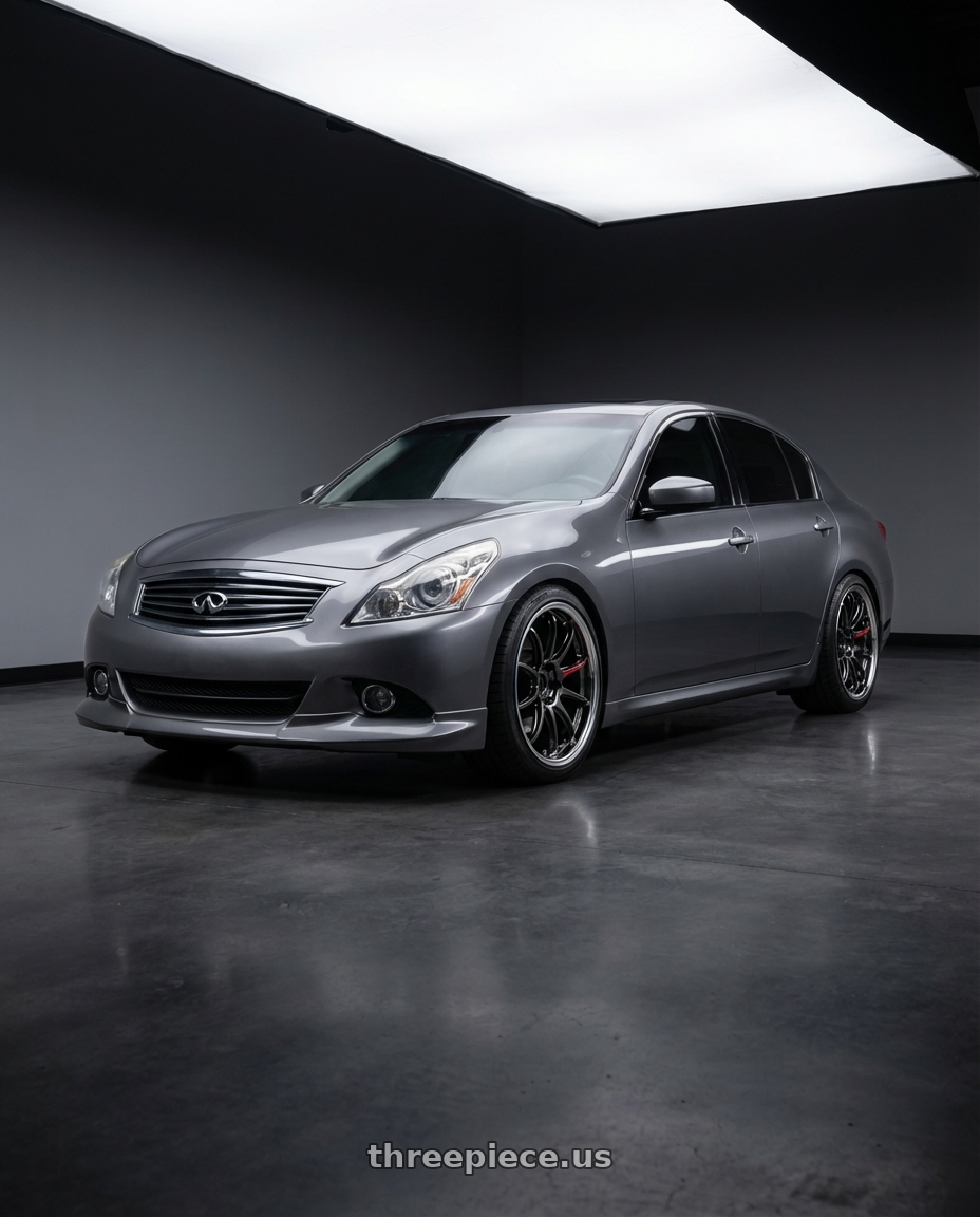 2012 infiniti g37 with Work Zr10 2P 5x114.3 18x10.0 +38 Glim Black wheels