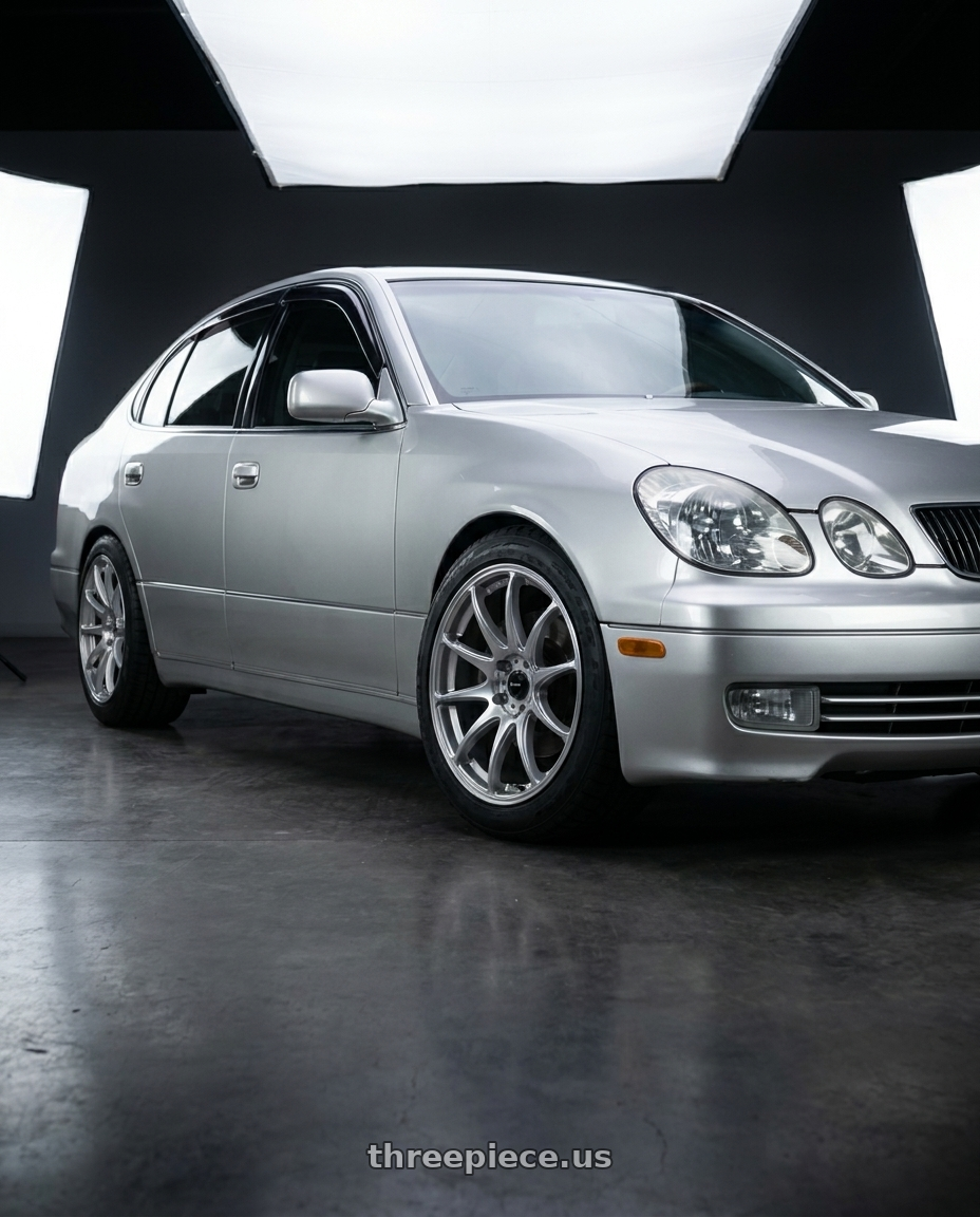 2001 Lexus GS 300 with Vors TR4 5x114.3 18x8.5  +35 Silver Machine Face wheels