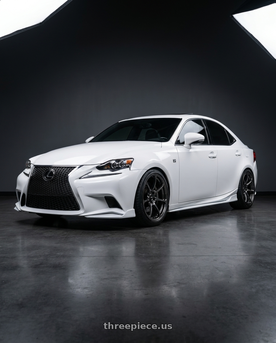 2016 Lexus is 350 f with Volk Racing NE24 5x114.3 18x10.5 +15 SHINING BLACK METAL wheels