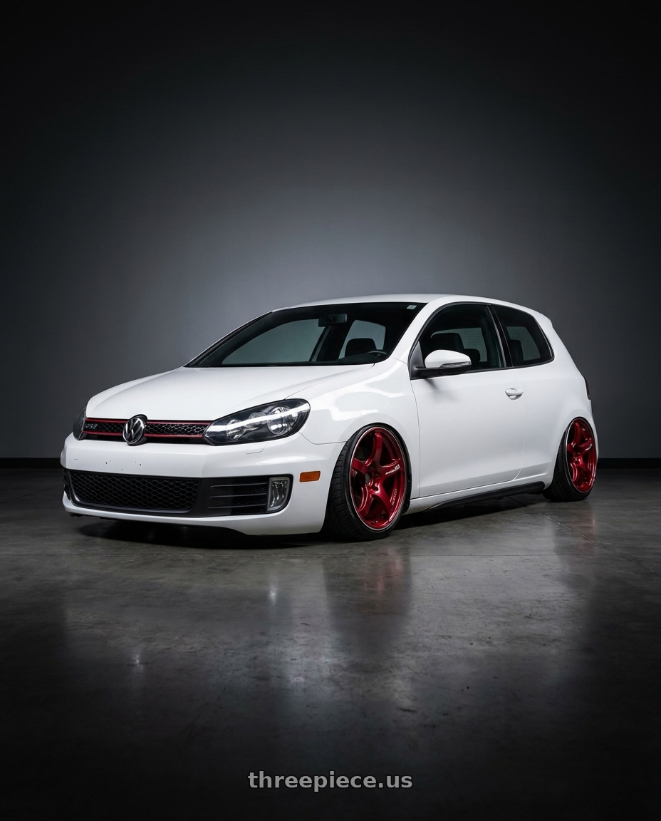 2012 VW GTI with Advan Racing TC4 5x120 18x9.5 +45 RACING CANDY RED & RING wheels