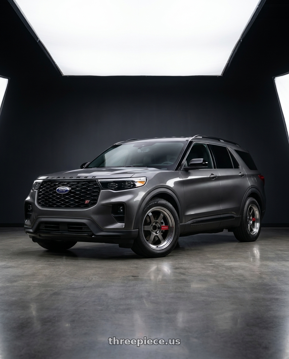 2025 ford explorer st line with Volk Racing TE37V 5x114.3 17x9-10 Gunmetal wheels