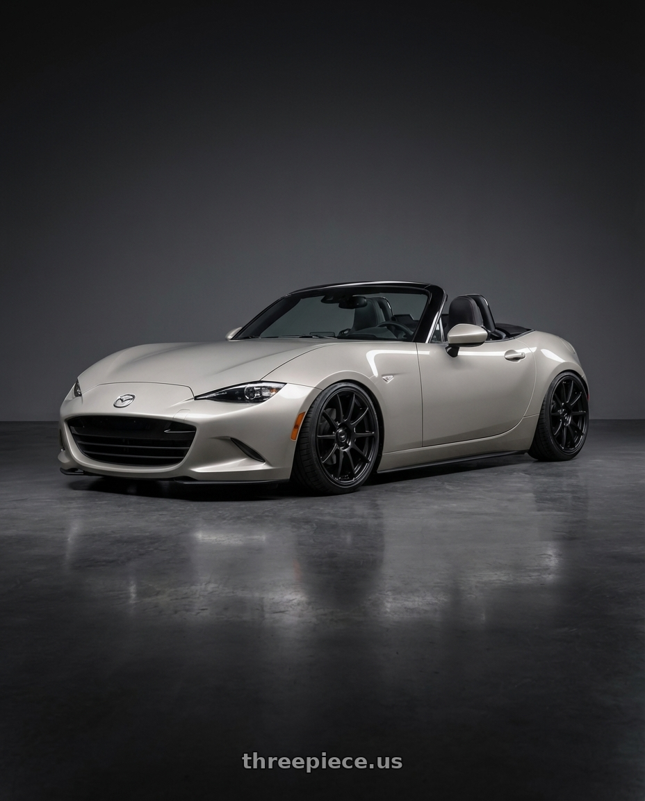 2021 Mazda MX-5 Miata ND with Ssr Gtv02 5x114.3 17x7+42  FLAT BLACK wheels