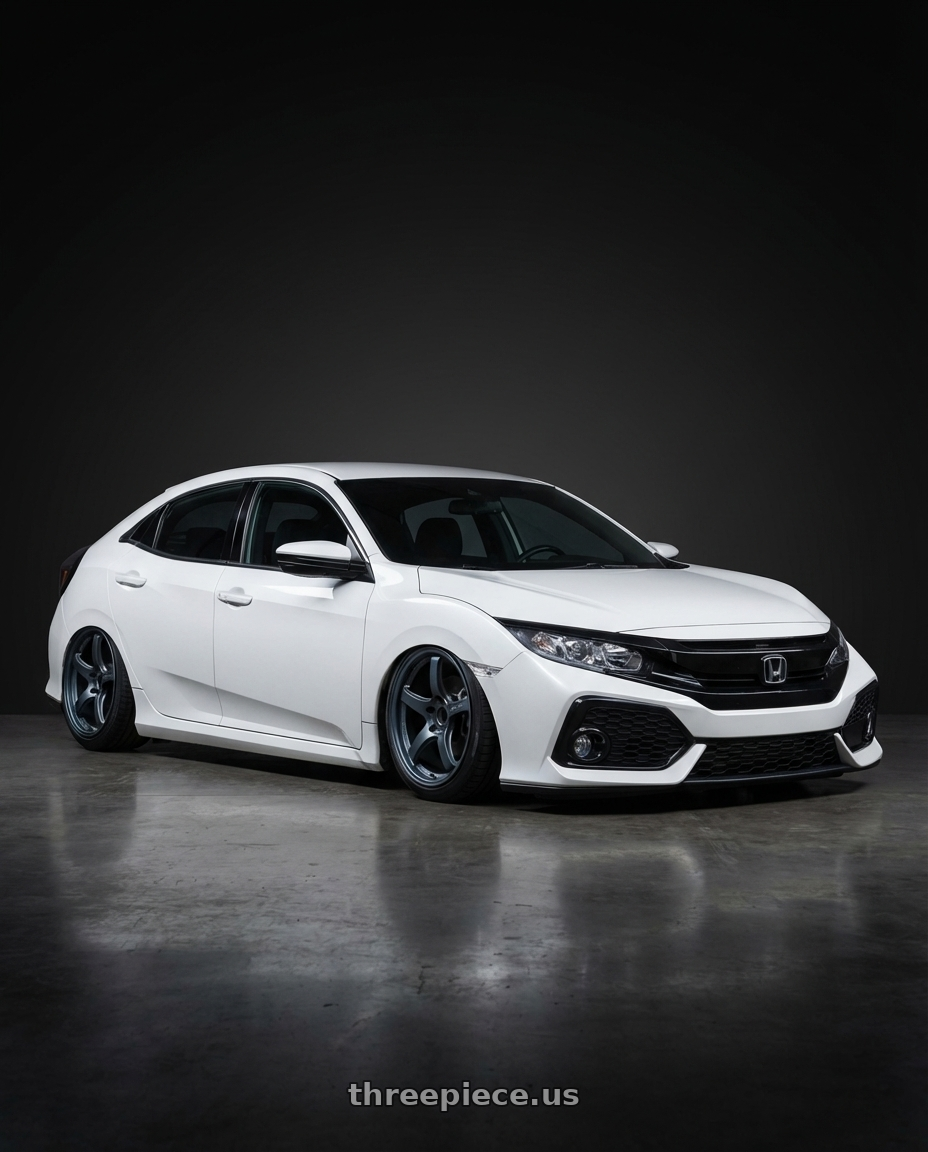 2019 Honda Civic with Gram Lights 57CR 5x114.3 19x10.5+35 Gunblue II wheels