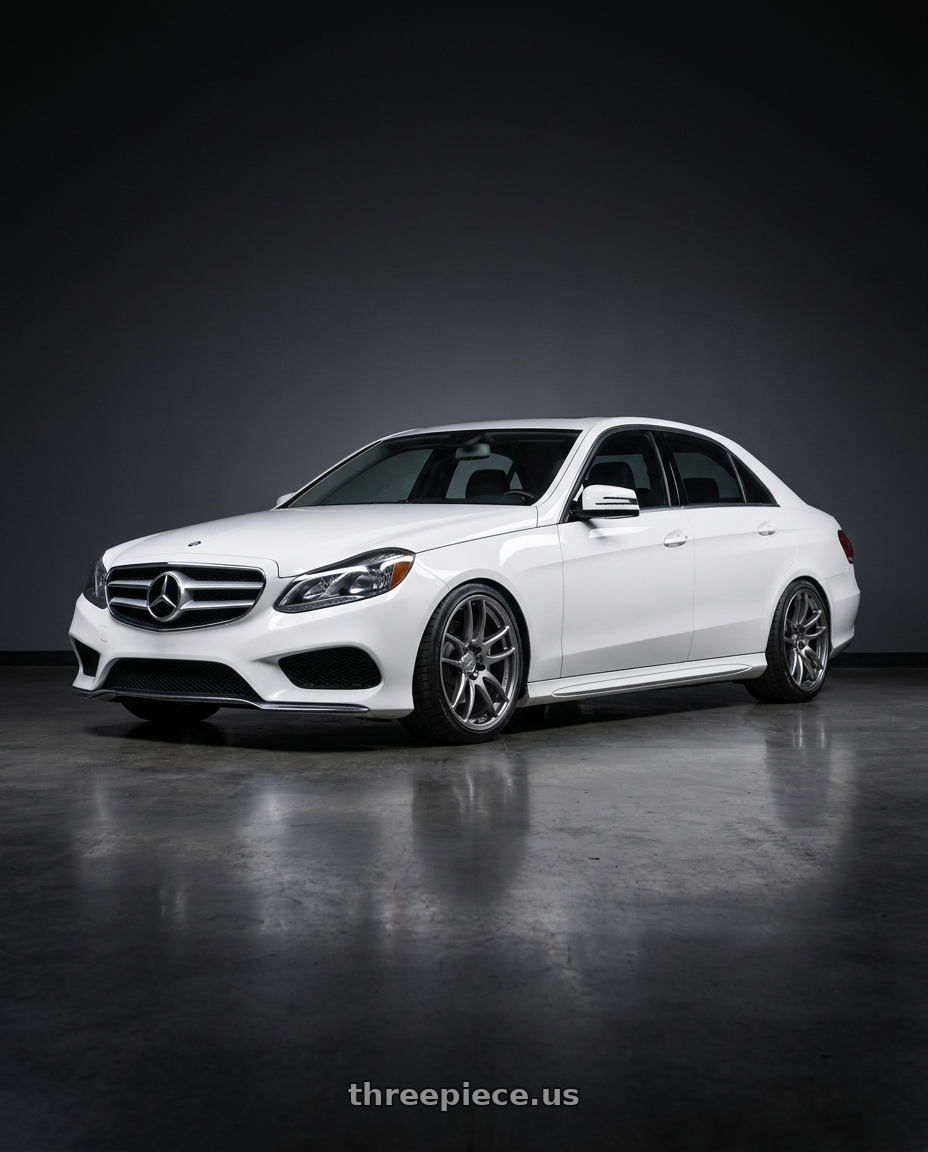 2016 Mercedes Benz e350  with Work Emotion Cr Kiwami 5x112 19x9.5 +38 Gt Silver wheels