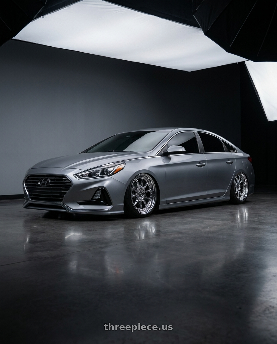 2019 Hyundai Sonata SE with ESR Wheels CS12 5x114.3 18x9.5 +22 Vacuum Chrome wheels