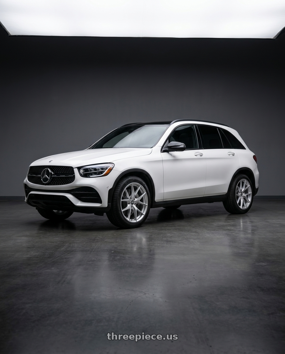 2022 Mercedes Glc300 with ESR Wheels FORGETECH SERIES RF2 5x100 18x8.5 +30 Hyper Silver wheels