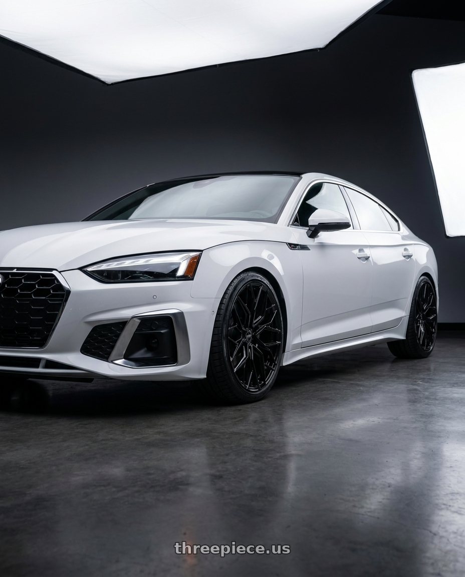 2023 Audi a5 s line with F1R FS3 5x112 19x8.5 +35 Gloss Black wheels