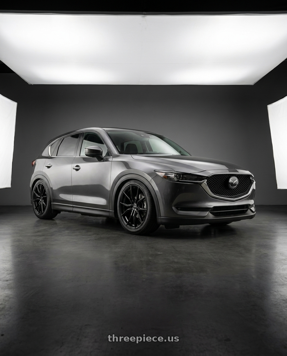 2020 Mazda Cx5 with Advanti Racing 80B Hybris 5X112 19x8.5 +35 Gloss Black wheels