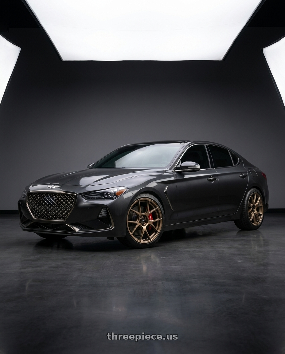 2019 Genesis G70 with Konig 56BZ Ampliform 5x114.3 17x8 +40 Gloss Bronze wheels