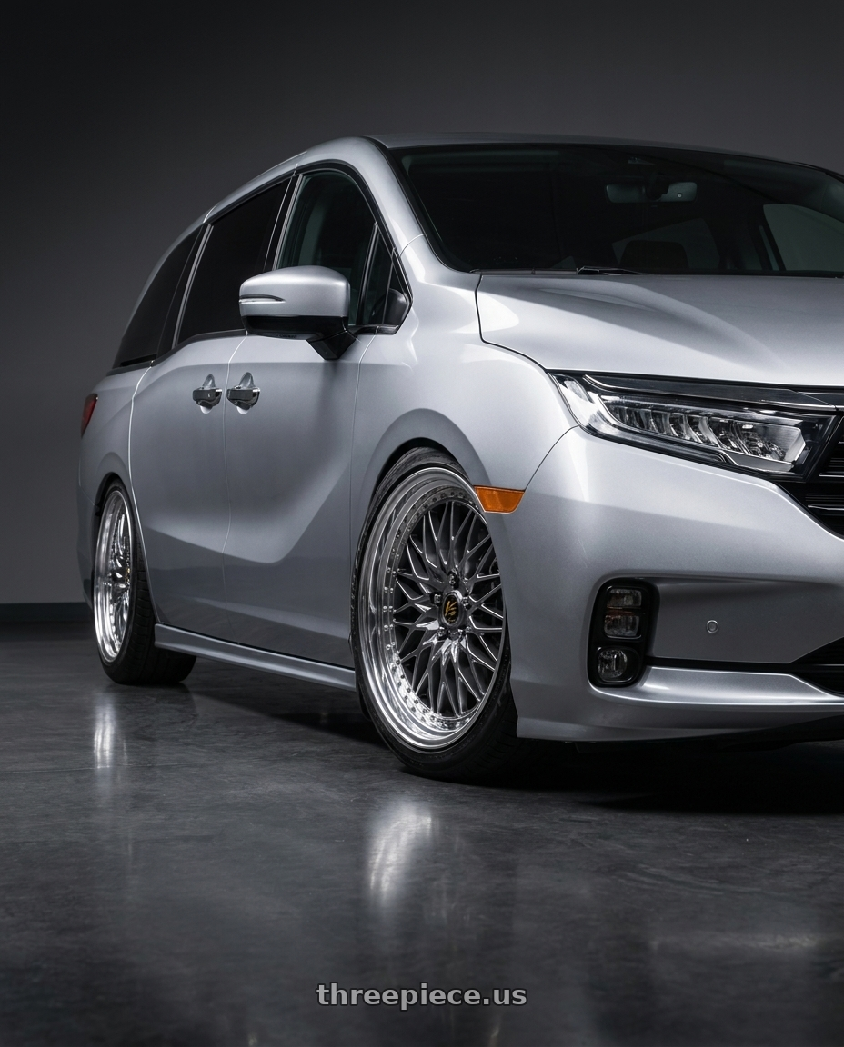 2024 Honda Odyssey with Work Vs-Xv 5x120 20x8+46 O Disk Brilliant Silver Black wheels
