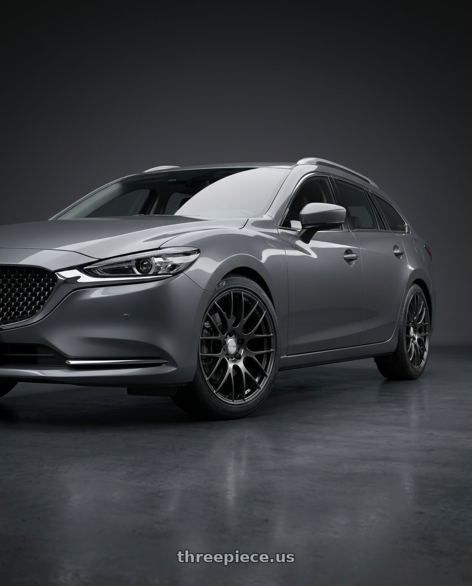 2019 Mazda 6 wagon with Work Emotion m8r 5x114.3 19x8.5 +45 Glim Black wheels