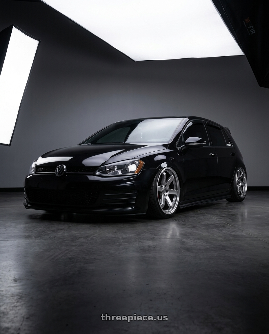 2016 Volkswagen Gti with F1R F106 5x114.3 18x9.5 +22 Hyper Black wheels