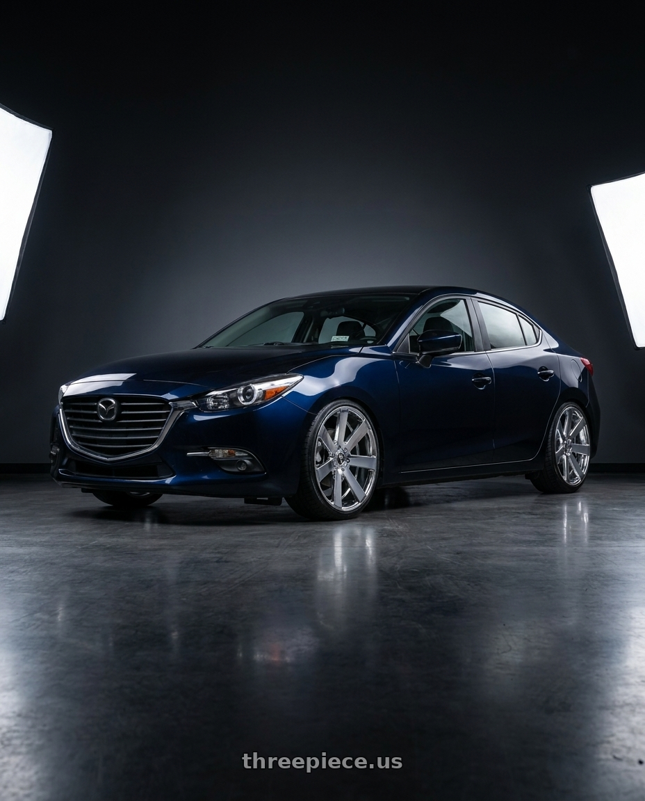 2017 mazda 3 sedan with DUB 1PC S131 8-BALL 6X139.7 22X9.5 +30 CHROME PLATED wheels