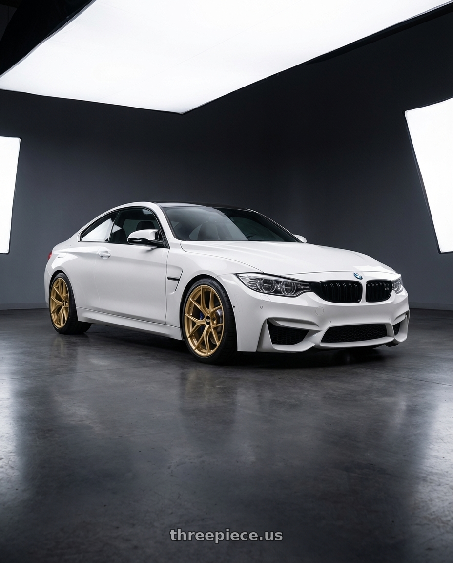 2018 BMW M4 F82 with BBS FI-R 5x120 19x9.5+22 Gold wheels