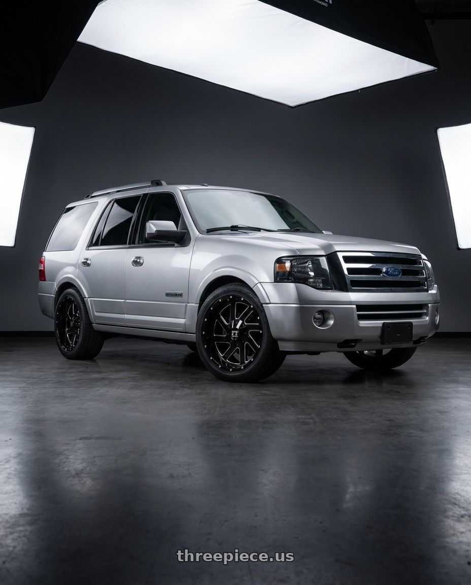 2008 Ford Expedition with FULL THROTTLE FT1 6x135/6x139.7 20x10+0 BLACK / MILLED wheels