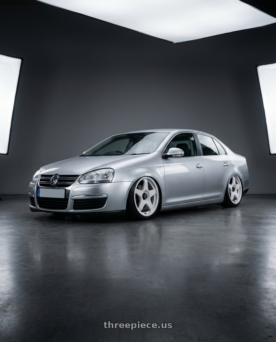 2009 Volkswagen Jetta GLI MK5 with fifteen52 CHICANE 5x112 / 5x120 18x8.5 +35 RALLY WHITE (GLOSS WHITE) wheels