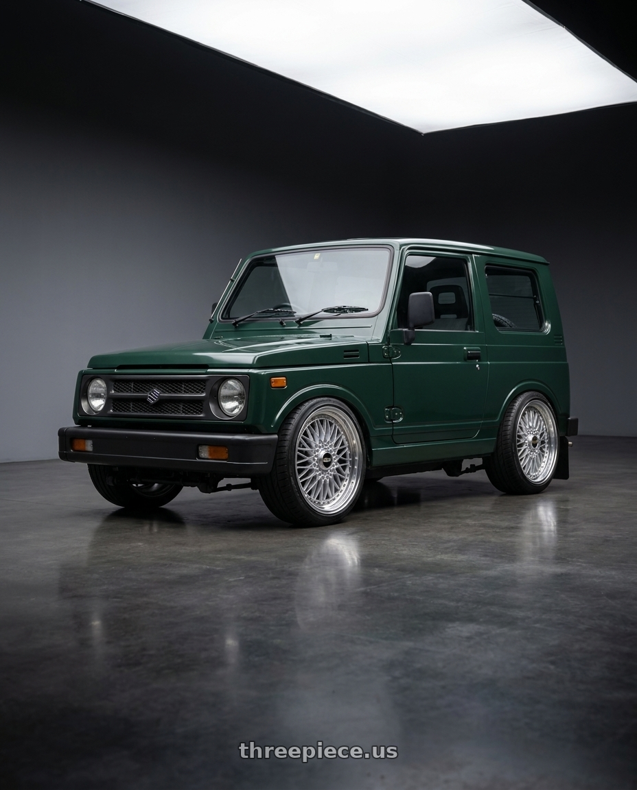 1995 Suzuki jimny with BBS Super 5x112 19x8.5 +43 Diamond Silver wheels