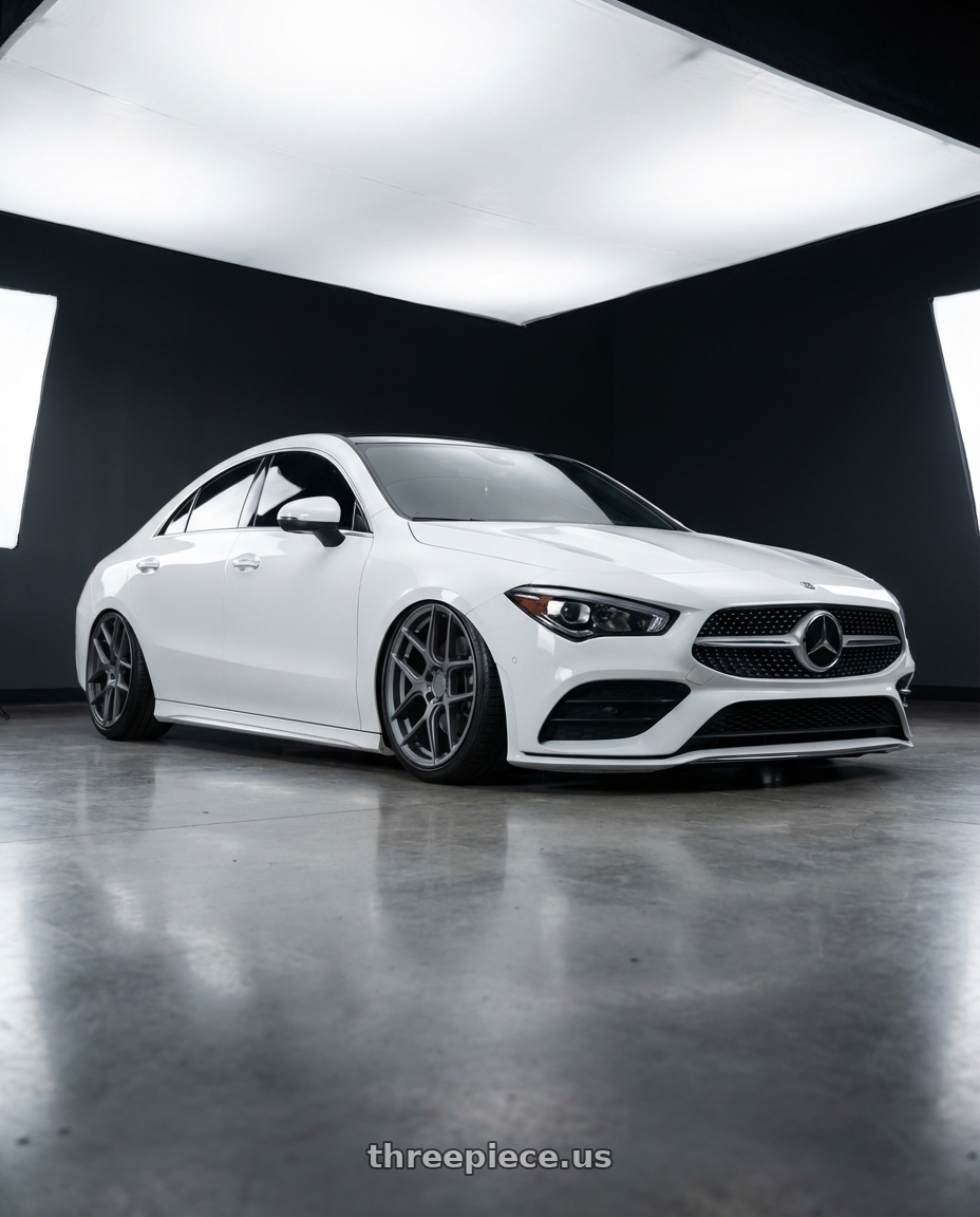 2023 Mercedes-Benz CLA C118 with Aodhan AFF2 5x112 19x9.5+35 Matte Gray wheels
