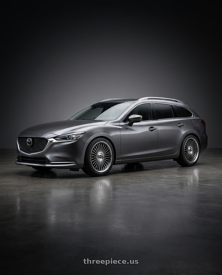 2019 Mazda 6 wagon with Work Emitz Black Polish 5x114.3 19x7.5 +45 wheels