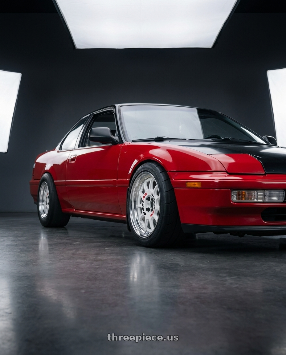 1991 Honda prelude with Work Emotion Rs11 2p 4x100 15x8 12 white wheels