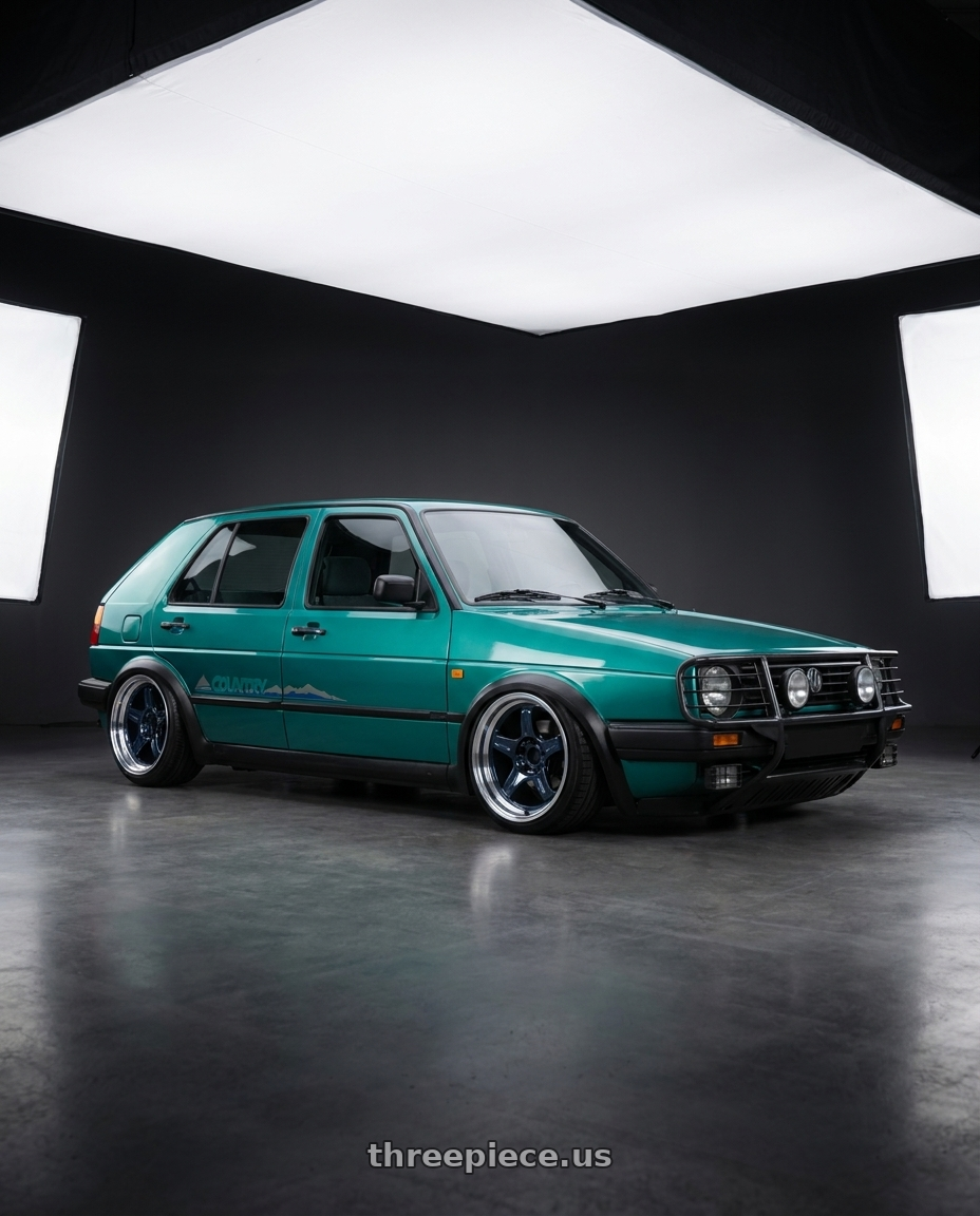 1992 Volkswagen Golf Country  with Volk Racing 21C 5x114.3 18x10.5 +15 MAG BLUE / RIM DC wheels
