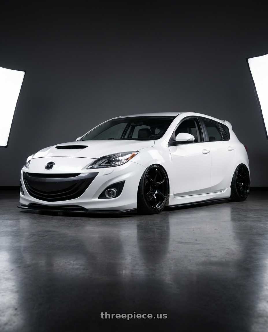 2012 Mazda Mazdaspeed3 with Advan RGIII 5x114.3 18x10.5+15 Gloss Black wheels