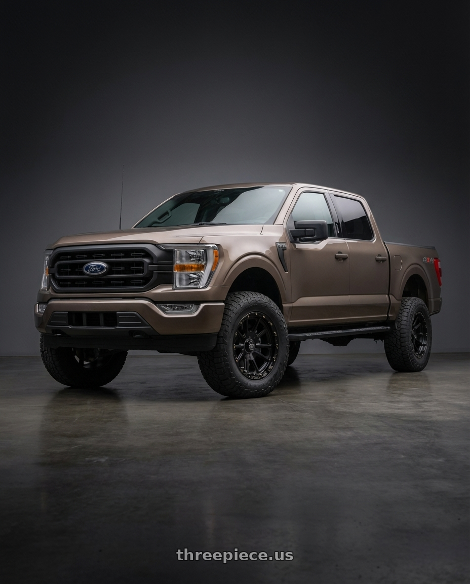 2013 Ford F-150 with KMC KM100 SYNC 6X135/6X139.7 20X9 +0 SATIN BLACK wheels