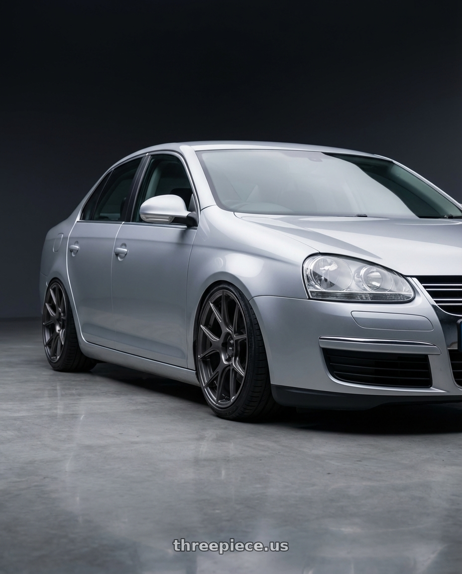 2009 Volkswagen Jetta GLI MK5 with Konig Ampliform 5x112 18x8.5+43 Dark Metallic Graphite wheels