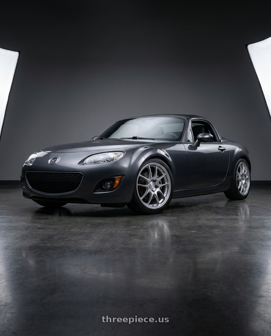 2014 Mazda Miata with Enkei PF01 5x114.3 17x7.5+38 Silver wheels