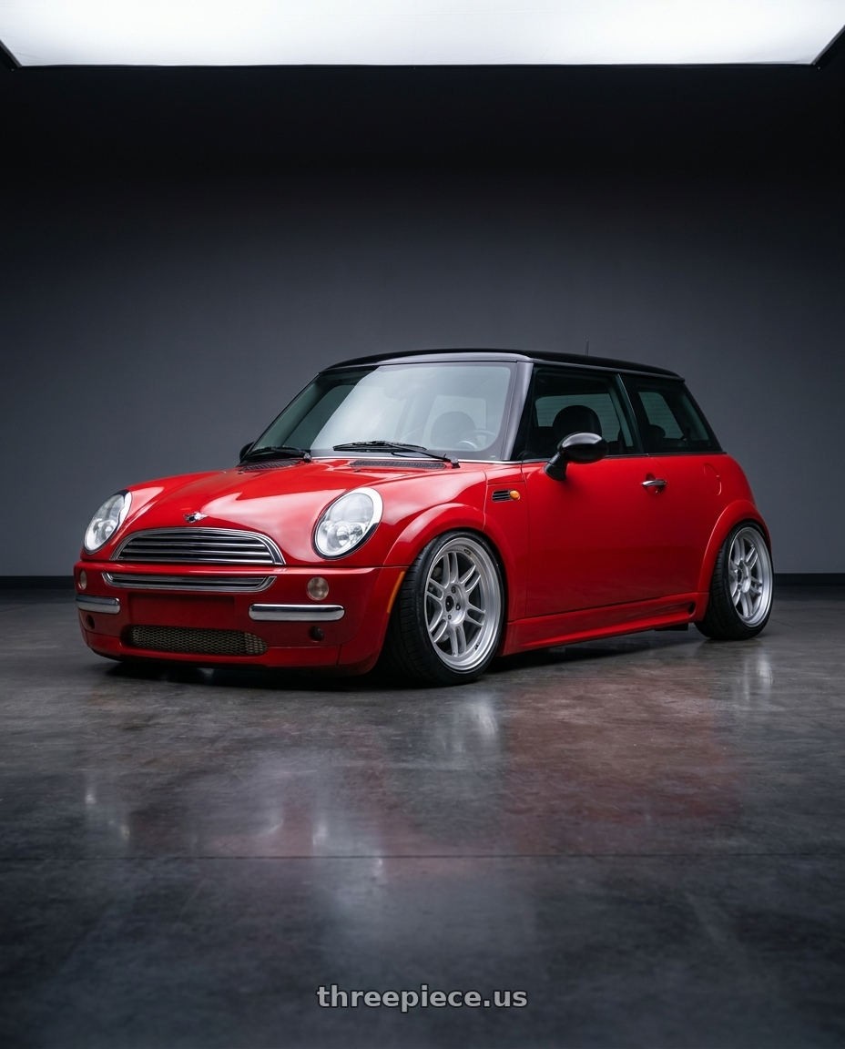 2004 Mini r50 with Enkei RPF1 4x100 16x8+38 Silver wheels