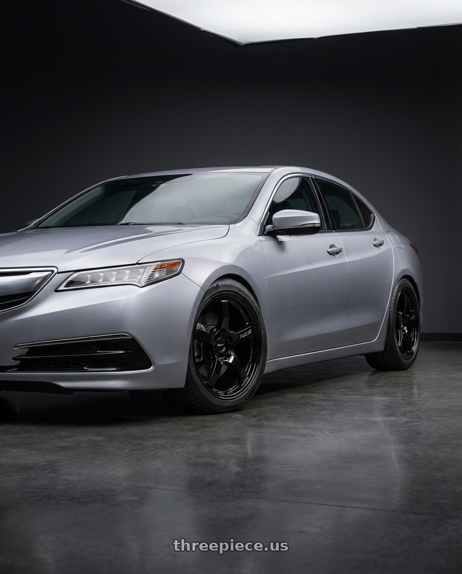 2019 Acura TLX with Gram Lights 57CR 5x114.3 19x8.5+45 Glossy Black wheels