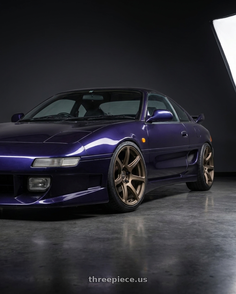 1998 Toyota MR2 with Work Emotion T7r 5x100 18x10.5 +12 Matte Bronze wheels