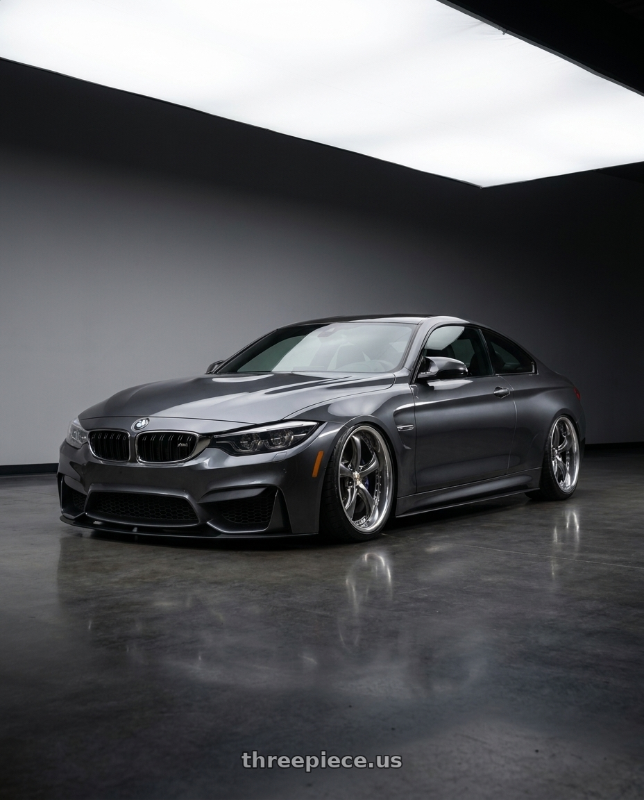 2019 Bmw m4 with Work Wheels VS-KF 5X114.3 19x7.5+34 Brilliant Silver Black A Disk FULL REVERSE wheels
