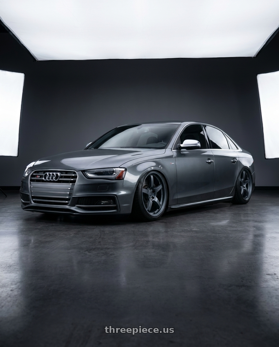 2015 Audi S4 B8.5 with Gram Lights 57CR 5x112 19x9.5+45 Gunblue II wheels