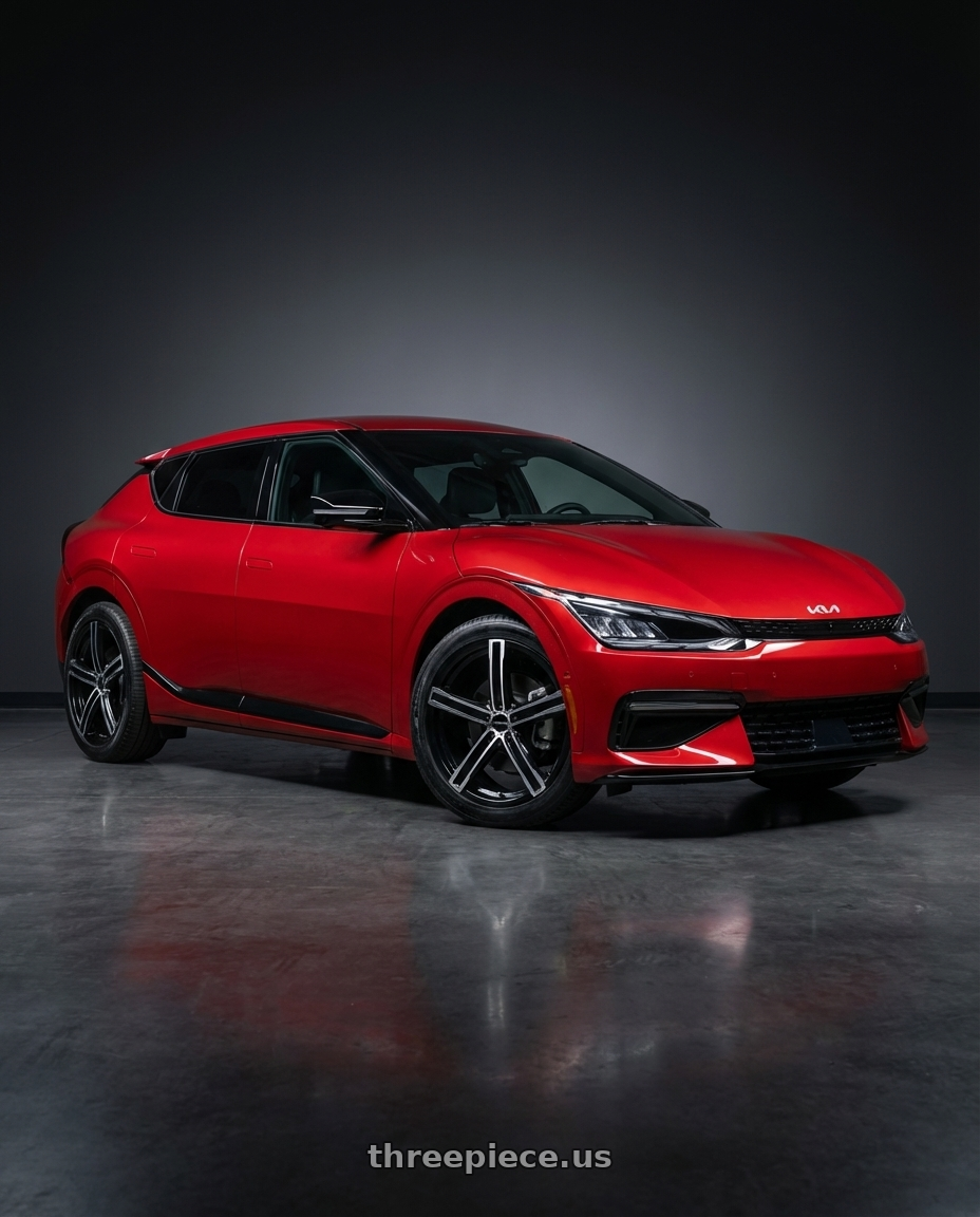 2024 kia ev6 with Vision Street-Designs 469 Boost 5x120 20x8.5+35 Gloss Black Machined Face wheels