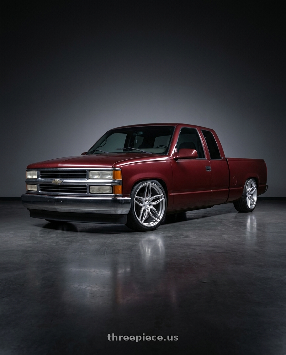 1998 chevy c150, base maroon with ADV.1 ADV005 5x120 20x9 +28 Platinum wheels