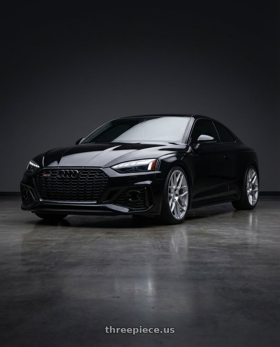 2022 Audi RS5 with Aodhan AFF2 5x112 20x9+30 Gloss Silver Machined Face wheels