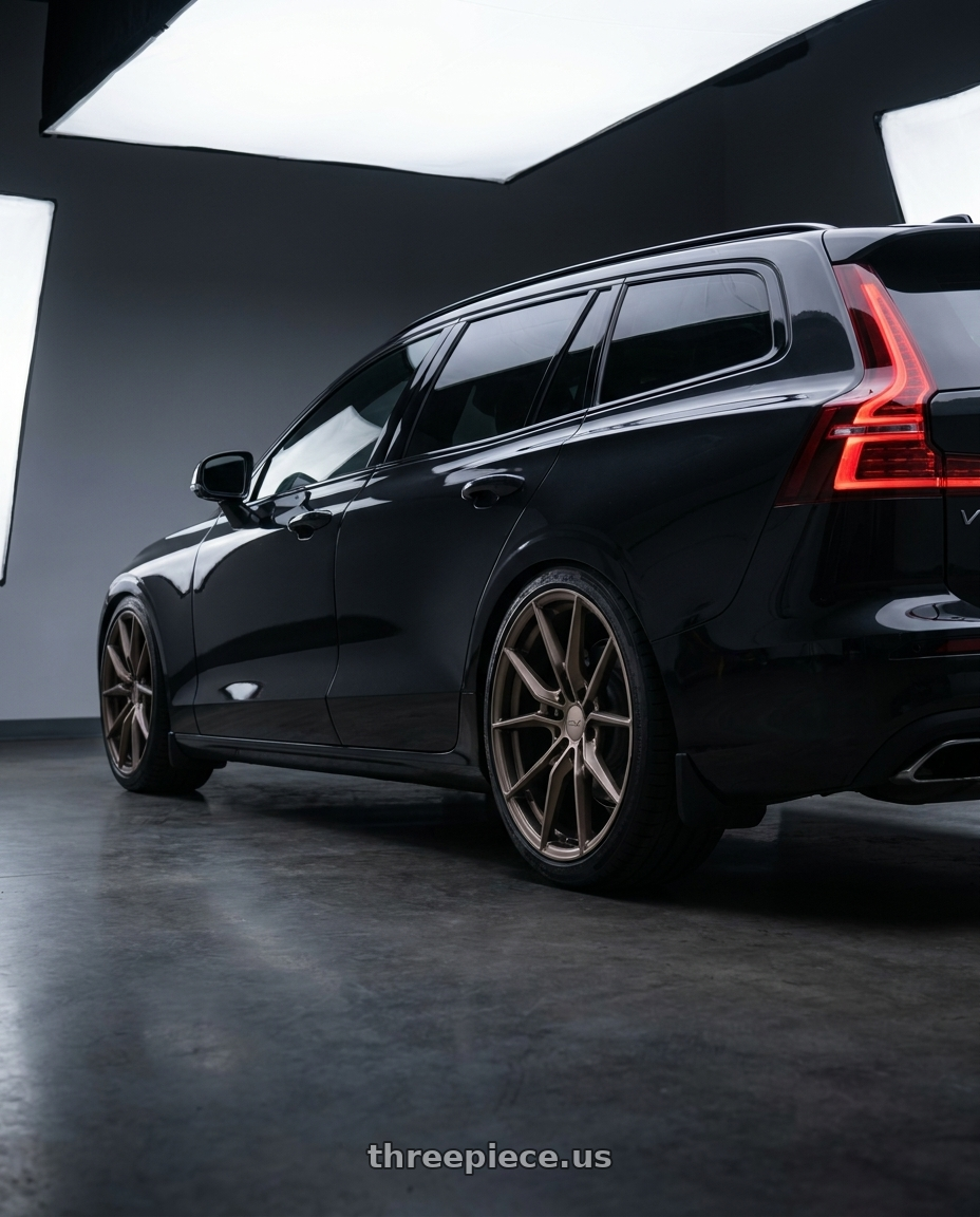 2020 Volvo v60 t5 r with TSW NEPTUNE 5X108 20X8.5 +40 MATTE BRONZE wheels rear three quarter view slight stretch tires