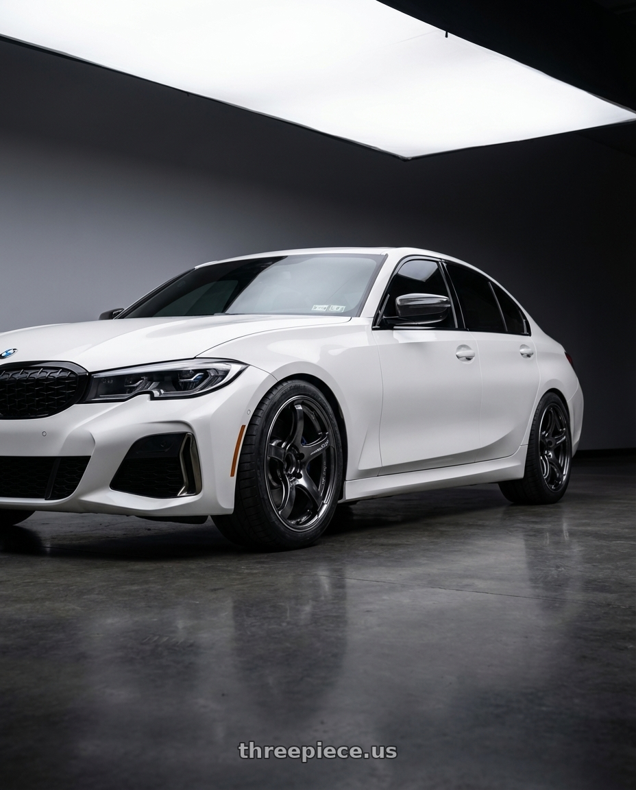 2020 bmw m340i with Advan Racing TC4 5x120 18x9.5 +38 BLACK CHROME wheels