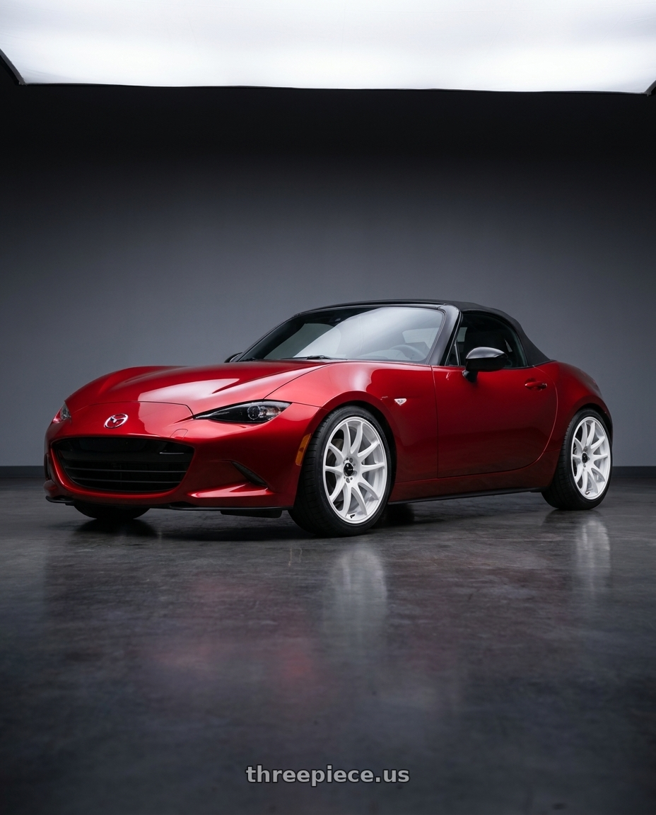 2024 mazda mx5 with Vors TR4 4x100/4x114.3 17x8  +35 White wheels