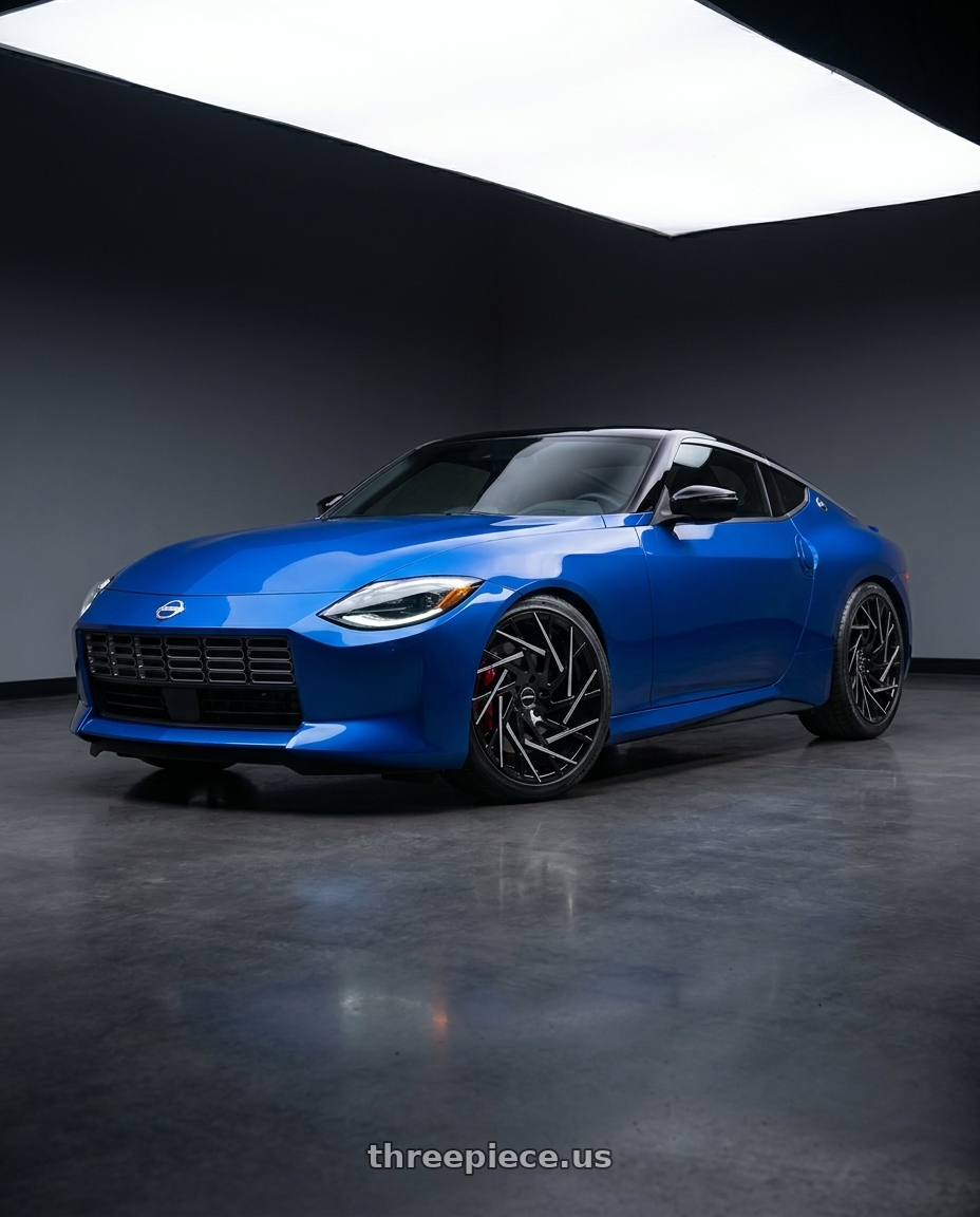 2024 Nissan Z with Strada Nido 5x114.3 20x8.5 +35 Gloss Black Machined Tips wheels