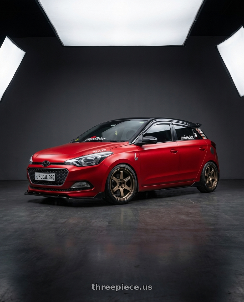 2017 hyundai i20 Sportz  with Volk Racing TE37 Ultra M Spec 5x112 19x9.5+23 19x10.5+35 Bronze Almite Toyota Supra MK5 Spec wheels