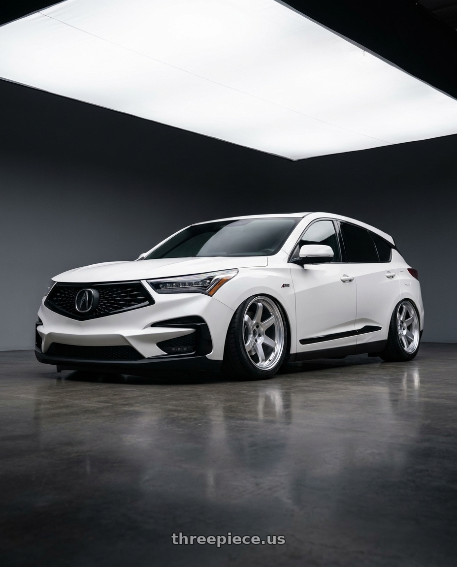 2020 ACURA RDX ASPEC WHITE with Volk Racing TE37 ULTRA M-SPEC 5x114.3 20x9.5 +28 DIAMOND SILVER wheels