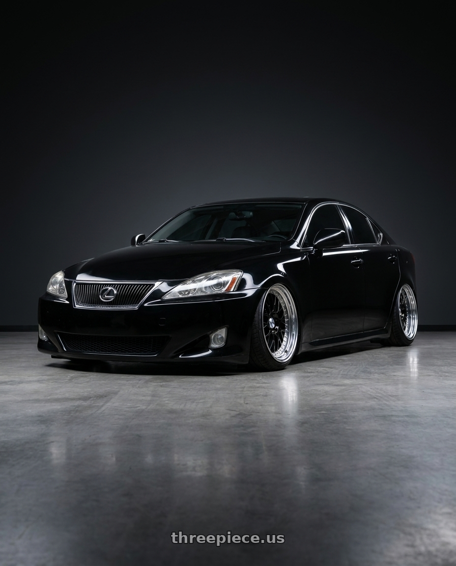 2007 Lexus is 250 with Work Meister M1 3p 5x114.3 19x8.5+43 O Disk Black wheels