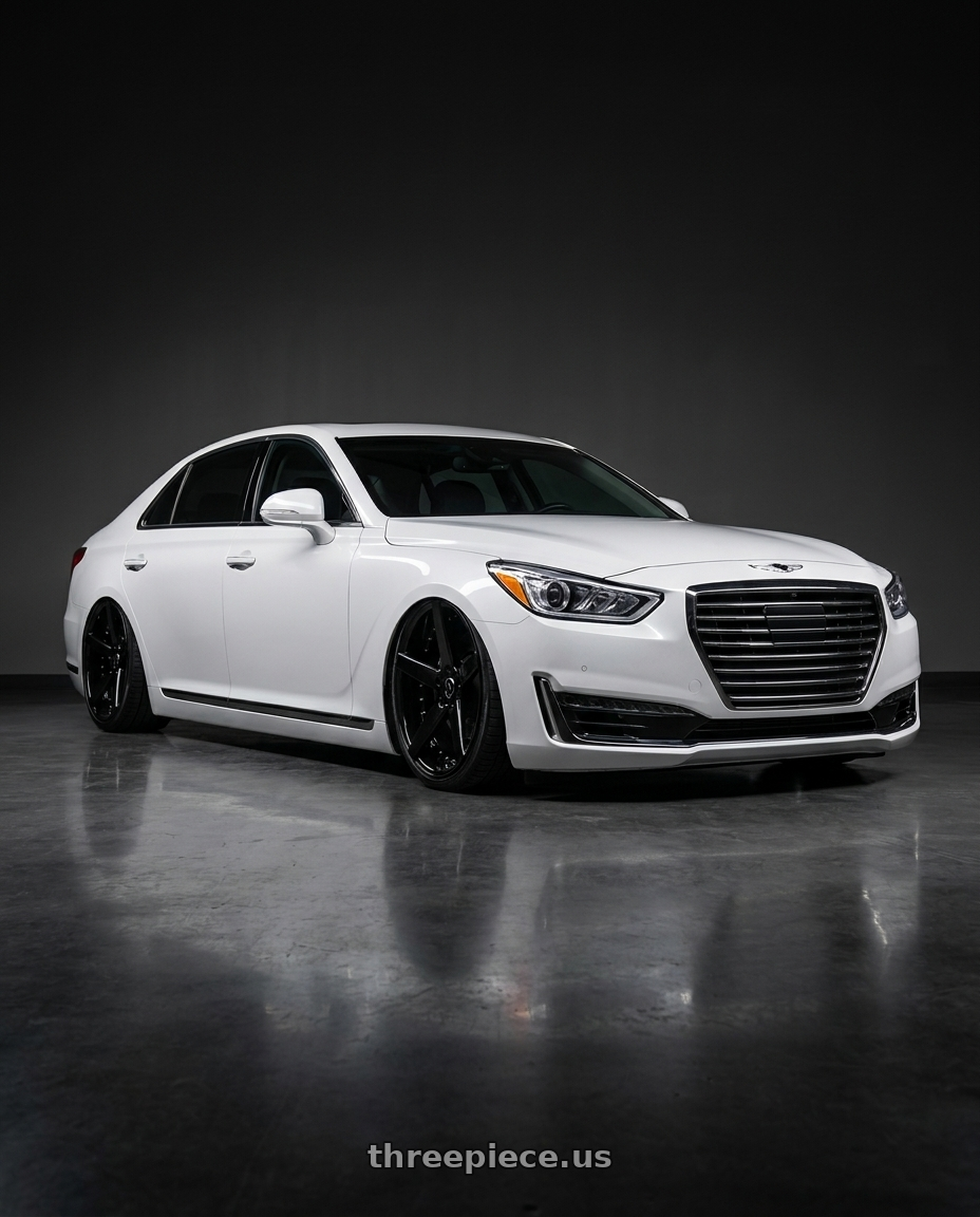 2018 genesis g90 ultimate with MARQUEE WHEELS M3226 5x114.3 20x9+33 BLACK - GLOSSY BLACK wheels