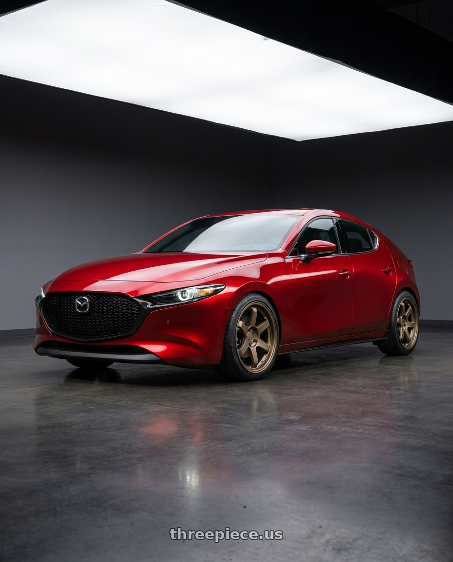 2024 Mazda 3 with 9six9 SIX-1 5x112 19X8.5 +35 Matte Bronze wheels