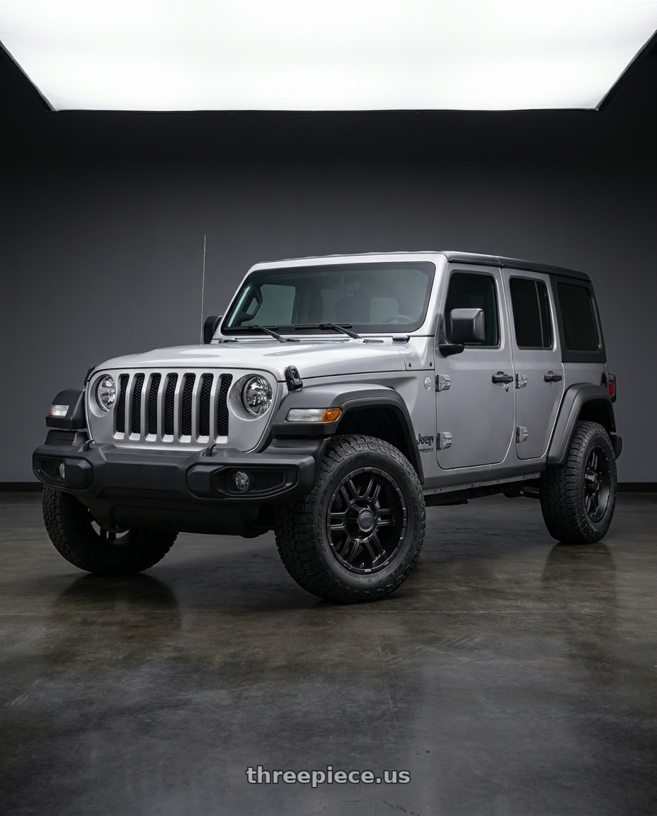 2021 Jeep Wrangler Sport with Ion Type 179 5x127 17x8+10 Matte Black wheels