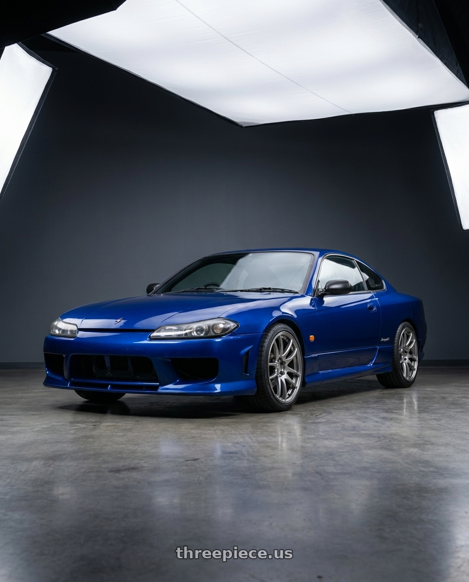 2002 Nissan Silvia with Work Emotion Cr Kiwami 5x114.3 18x9.5 +30 Gt Silver wheels
